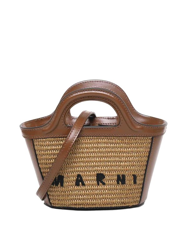 Marni: cross body bags - Tropicalia Micro Bag Raffia Effect Fabric