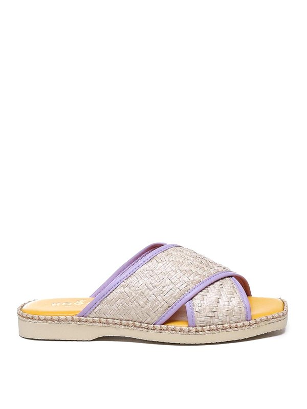 HOGAN: sandals - Lilac Rafia Sandals