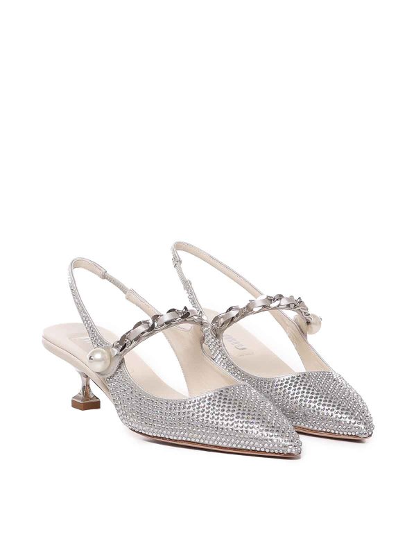 The Best Shops MIU MIU: court shoes - Silk Blend Slingback With Applications