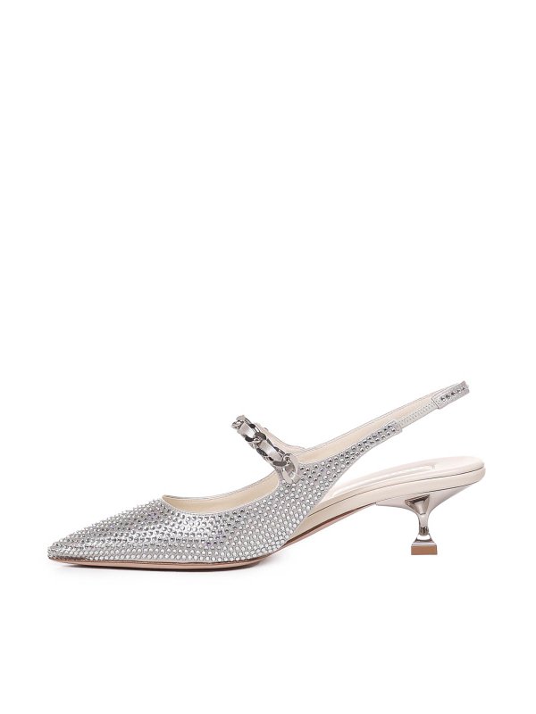 Silk Blend Slingback With Applications shop online: MIU MIU