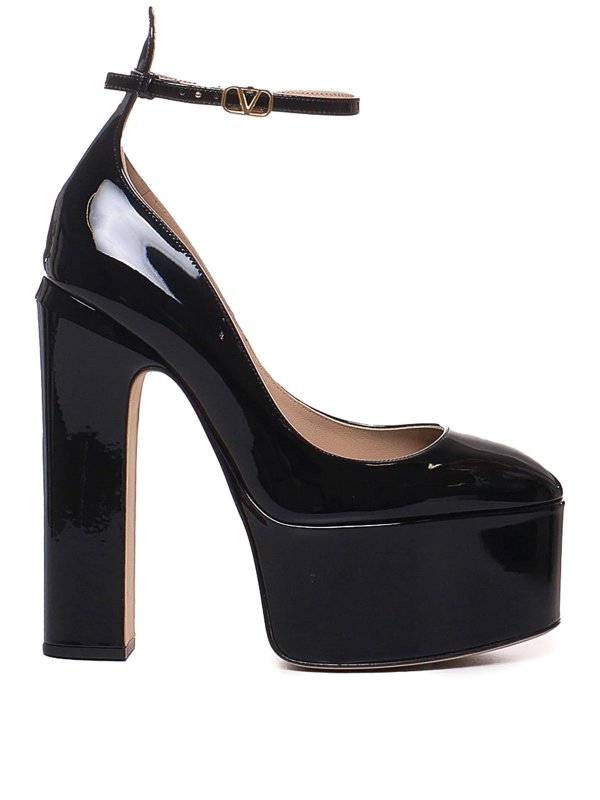VALENTINO GARAVANI: court shoes - Tan-Go Patent-Leather Platform Pump