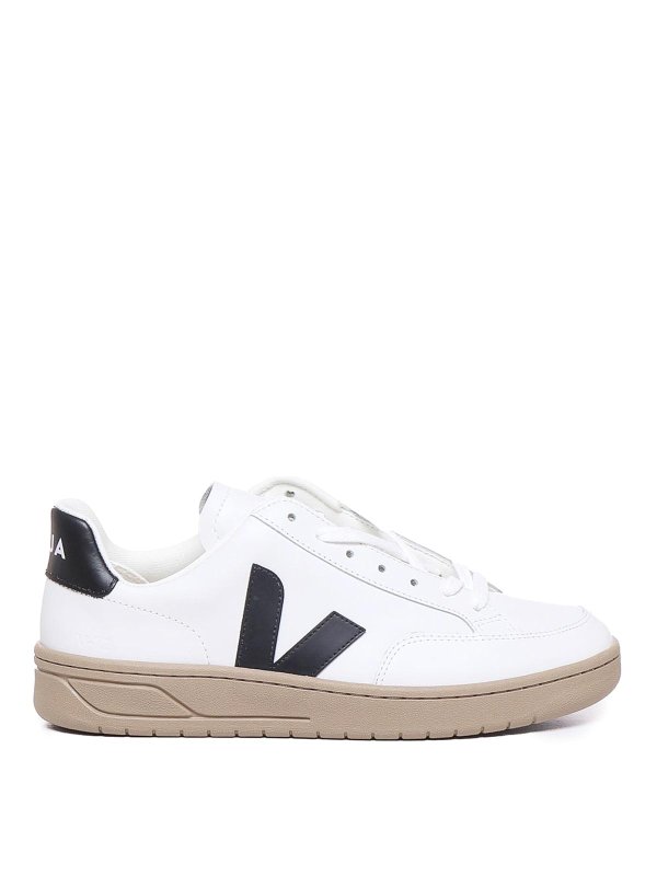 VEJA: trainers - V-12 Black Dune Chromefree Cowskin Sneakers