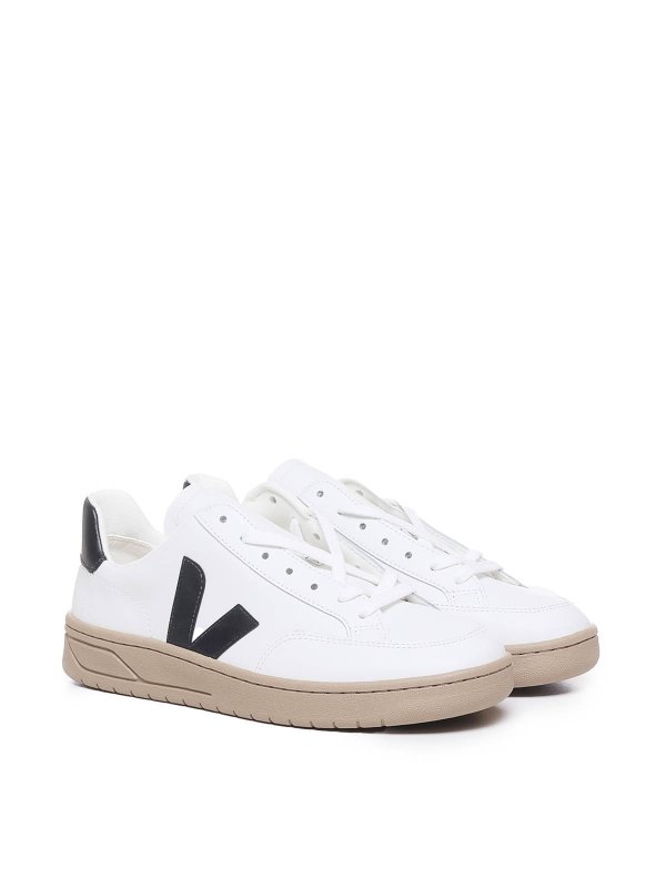 The Best Shops VEJA: trainers - V-12 Black Dune Chromefree Cowskin Sneakers