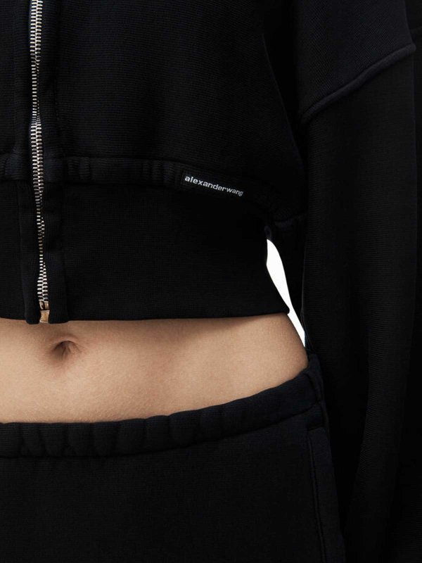 Stretch hoodie logo dropped shoulders shop online: ALEXANDER WANG