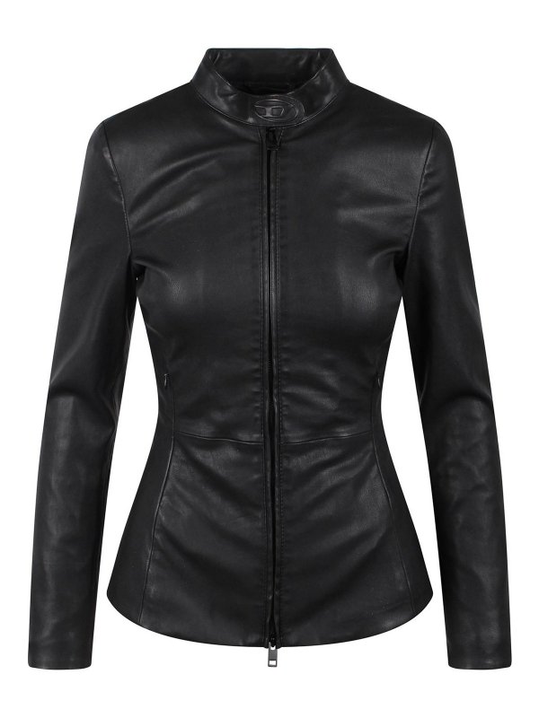 DIESEL: レザージャケット - レザージャケット - 黒