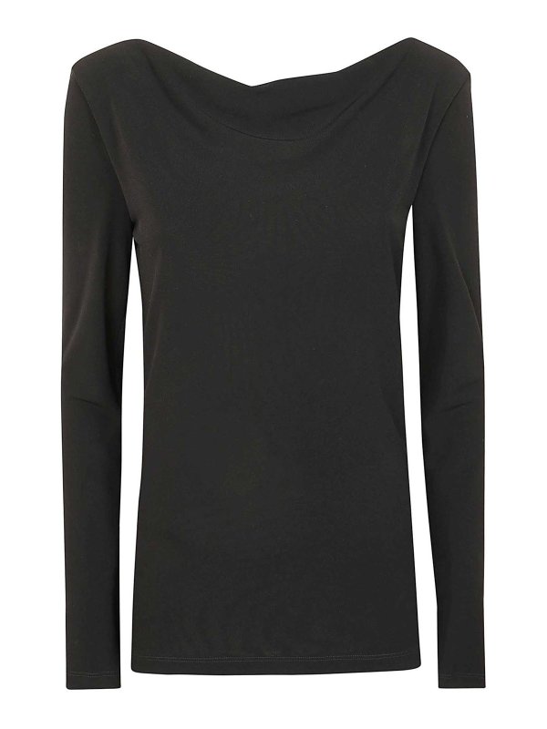ALBERTA FERRETTI: bluse - Blusa in jersey e tulle