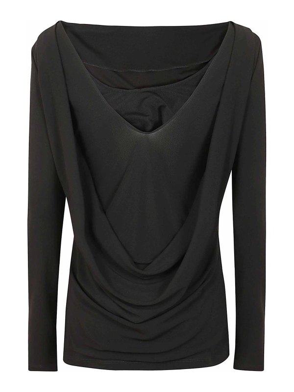 ALBERTA FERRETTI: bluse online - Blusa in jersey e tulle