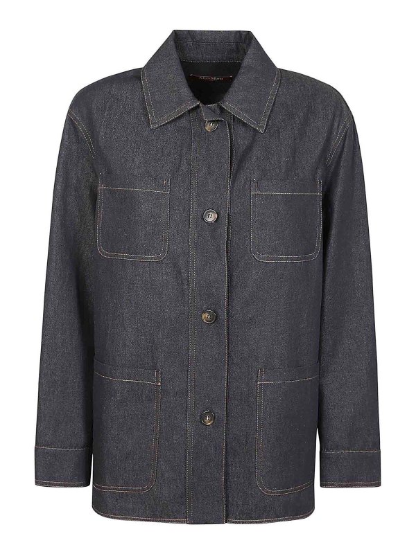 Max Mara: denim jacket - Shirt jacket in denim