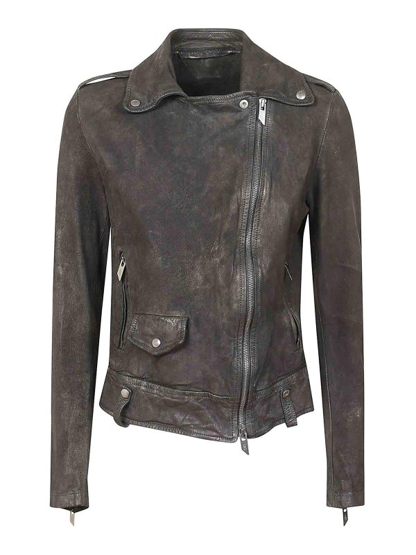 SALVATORE SANTORO: Chaquetas de cuero - Chaqueta De Cuero - Negro