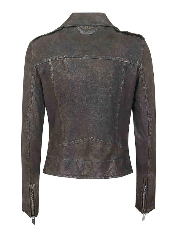 SALVATORE SANTORO: Chaquetas de cuero online - Chaqueta De Cuero - Negro