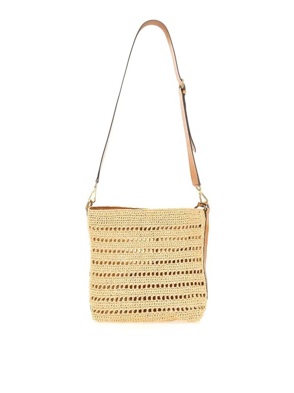 ETRO: borse a spalla online - Borsa a tracolla in rafia traforata