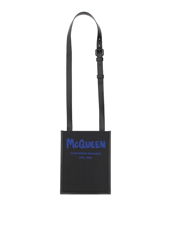 ALEXANDER MCQUEEN: cross body bags - Smartphone Bag With Graffiti Logo