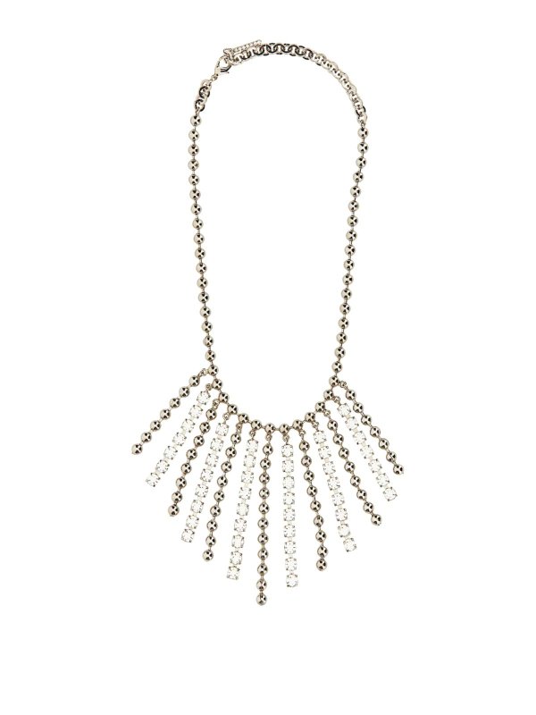 ALESSANDRA RICH: Necklaces & Chokers - Crystal And Chain Necklace With Bangs