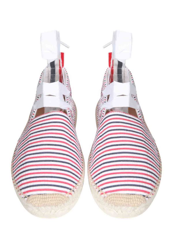 THOM BROWNE: espadrilles online - Seersucker cotton espadrilless