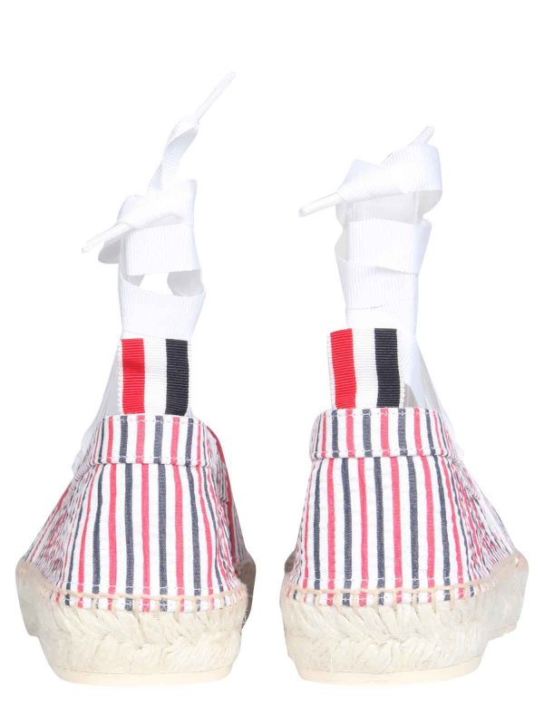 The Best Shops THOM BROWNE: espadrilles - Seersucker cotton espadrilless