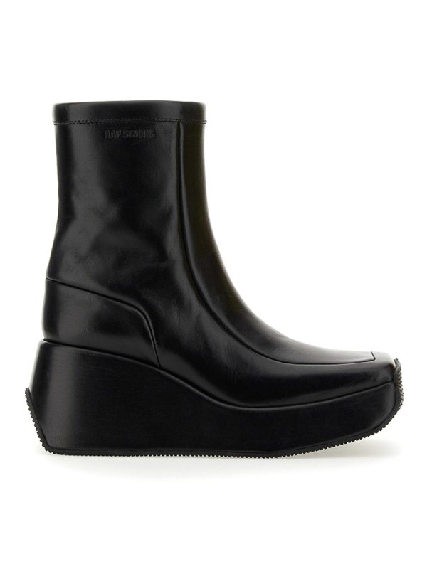 RAF SIMONS: ankle boots - Ankle Boots With Square Toe