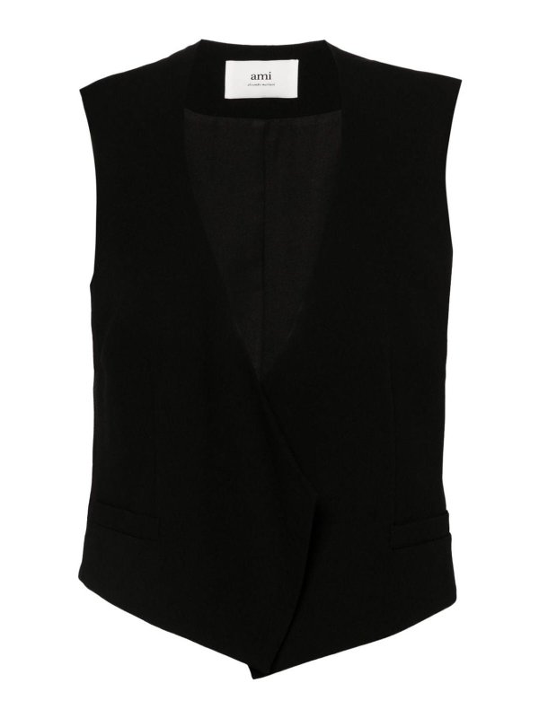 AMI PARIS: waistcoats & gilets - Open-front wool waistcoat