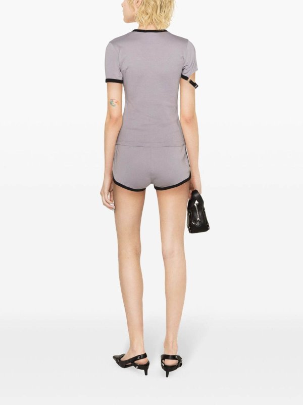 The Best Shops Courreges: Trousers Shorts - Contrast cotton mini shorts