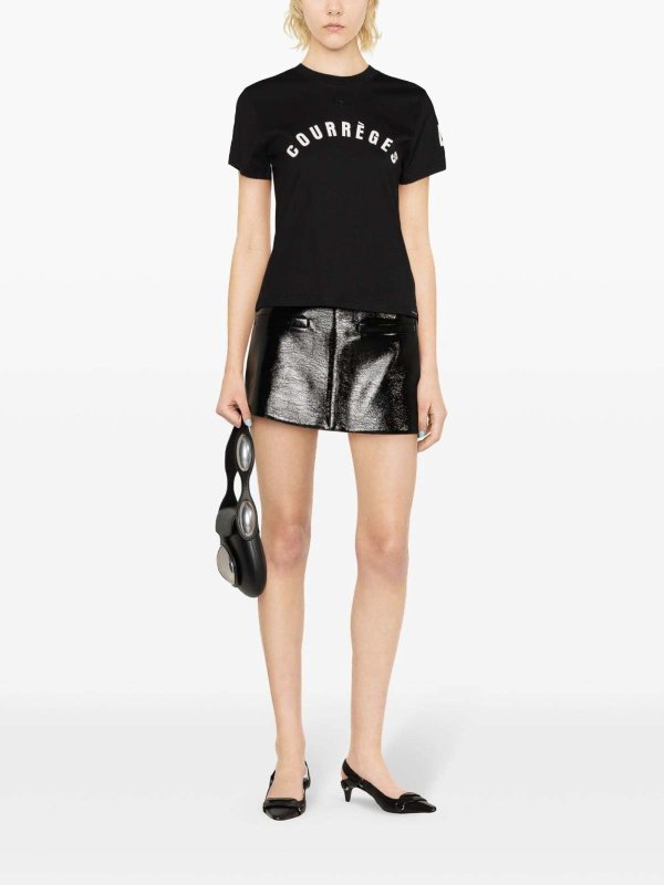 Courreges: t-shirts online - Ac straight cotton t-shirt