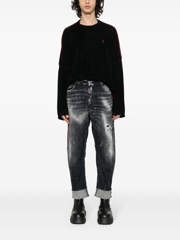 DSQUARED2: bootcut jeans online - Big brother distressed-finish jeans
