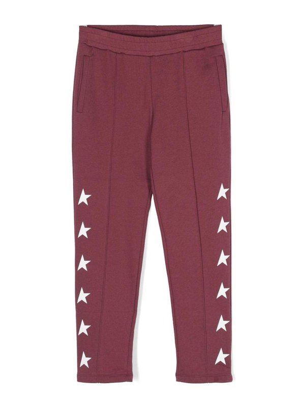 GOLDEN GOOSE: Pantalons de survêtement  - Pantalons De Sport - Rouge Brun