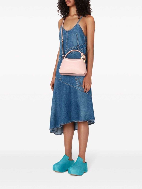 J.W. ANDERSON: knee length dresses online - Asymmetric cotton denim dress