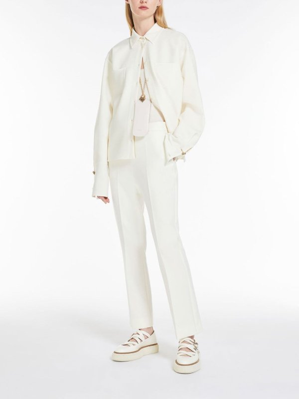 Max Mara: casual trousers online - Nepeta ankle-length trousers in wool crepe