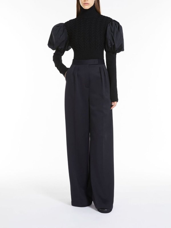 Max Mara: casual trousers online - Zinnia scuba jersey flare trousers