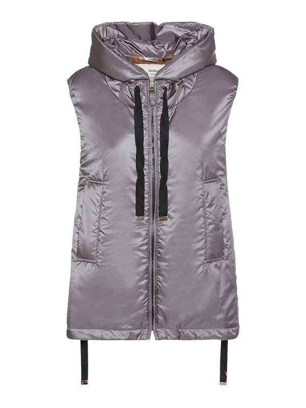 ダウンベスト THE CUBE- [GREENGO] Water-repellent technical canvas gilet Max Mara The Cube Greengo waterproof technical canvas vest