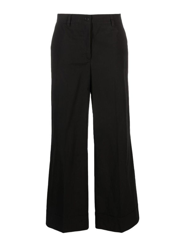 P.A.R.O.S.H.: Tailored & Formal trousers - High-waisted cotton tailored torusers