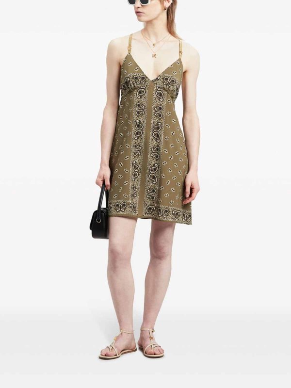 Palm Angels: knee length dresses online - Paisley-print slip dress