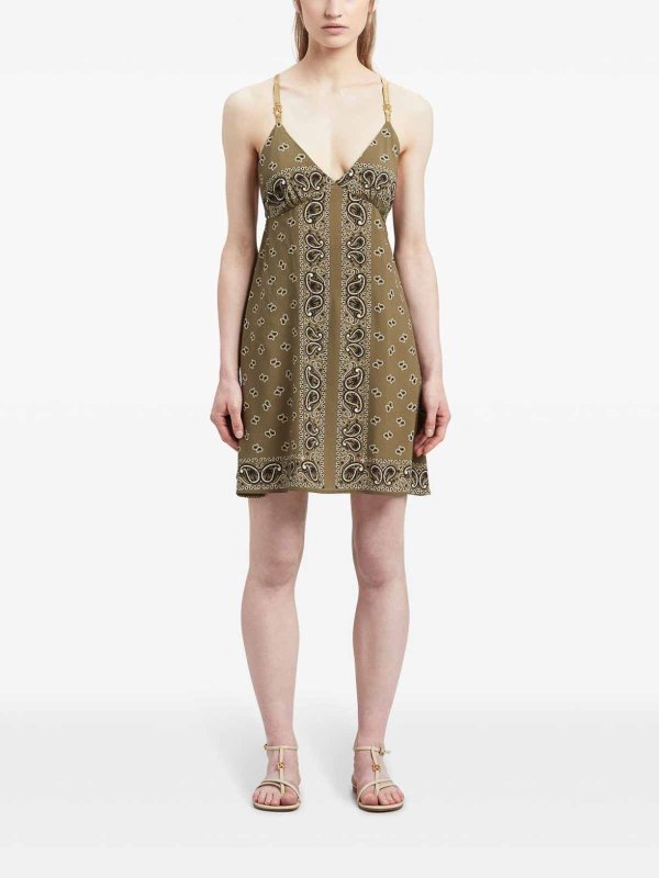Paisley-print slip dress shop online: Palm Angels