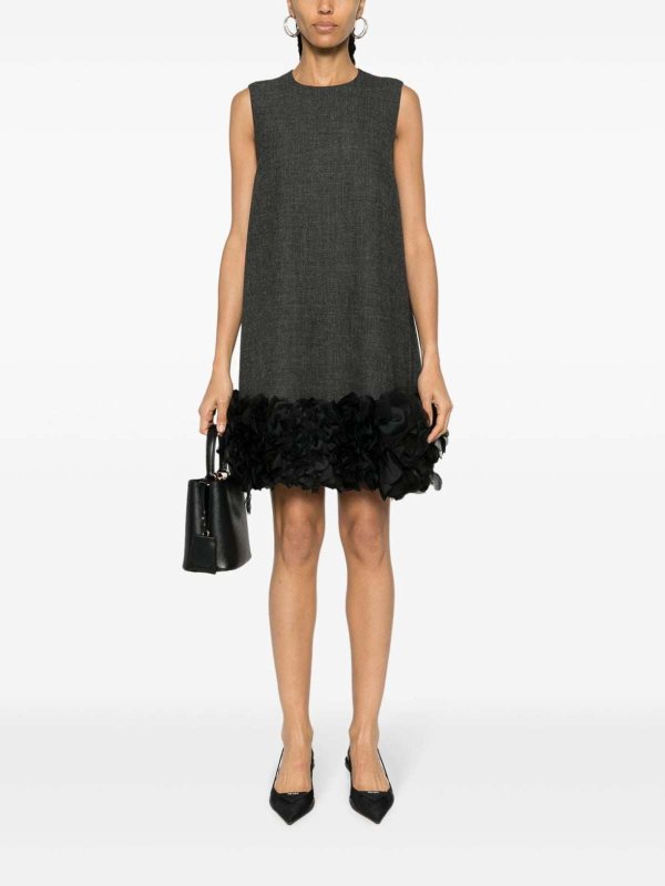 PRADA: short dresses online - Feather-detail mini dress