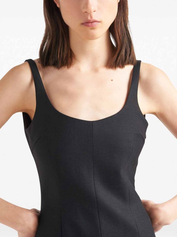 PRADA buy online Enamel triangle-logo wool dress