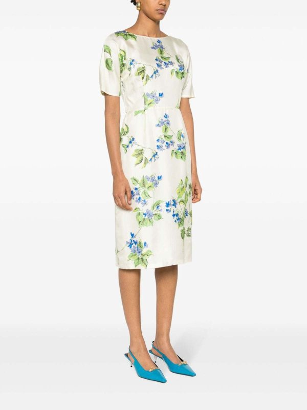 The Best Shops PRADA: knee length dresses - Floral-print twill dress