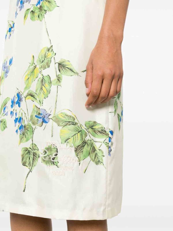 PRADA buy online Floral-print twill dress