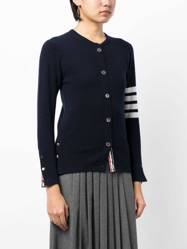 The Best Shops THOM BROWNE: cardigans - 4-bar stripe cardigan