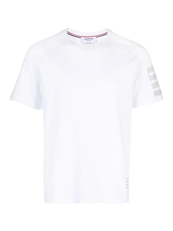 THOM BROWNE: t-shirt - T-shirt a maniche corte 4 barre
