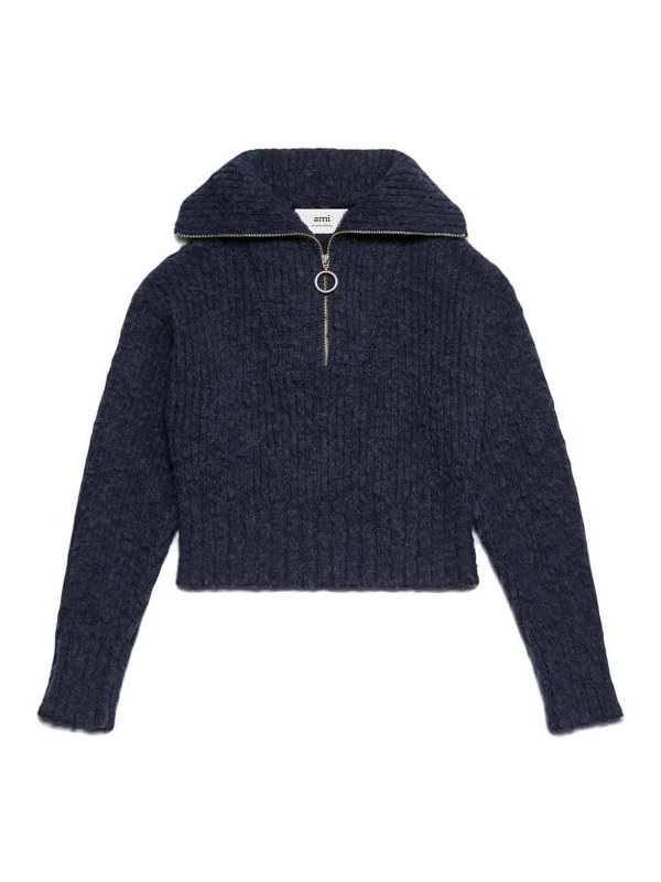 AMI PARIS: Sweatshirts und Pullover - Sweatshirt - Blau