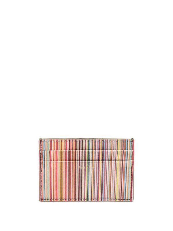 PAUL SMITH: wallets & purses online - Stripe-print logo cardholder