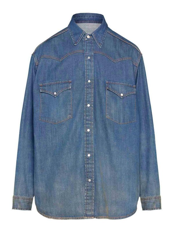 Maison Margiela: Camisas - Camisa - Azul