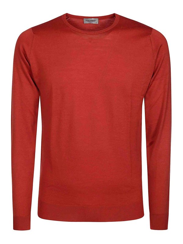 JOHN SMEDLEY: Pull col rond - Pull Col Rond - Rouge