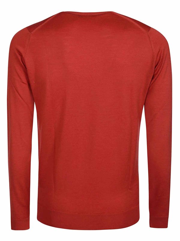 JOHN SMEDLEY: Pull col rond online - Pull Col Rond - Rouge