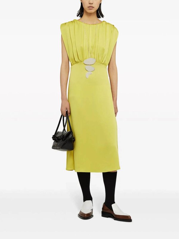 JIL SANDER: knee length dresses online - Pleated Dress