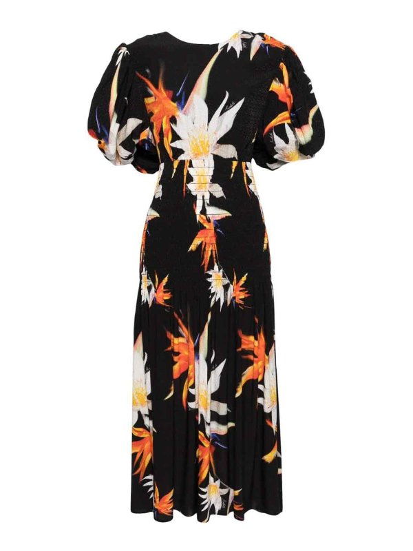 ROTATE Birger Christensen: abiti al ginocchio - Abito con maniche a sbuffo stampato