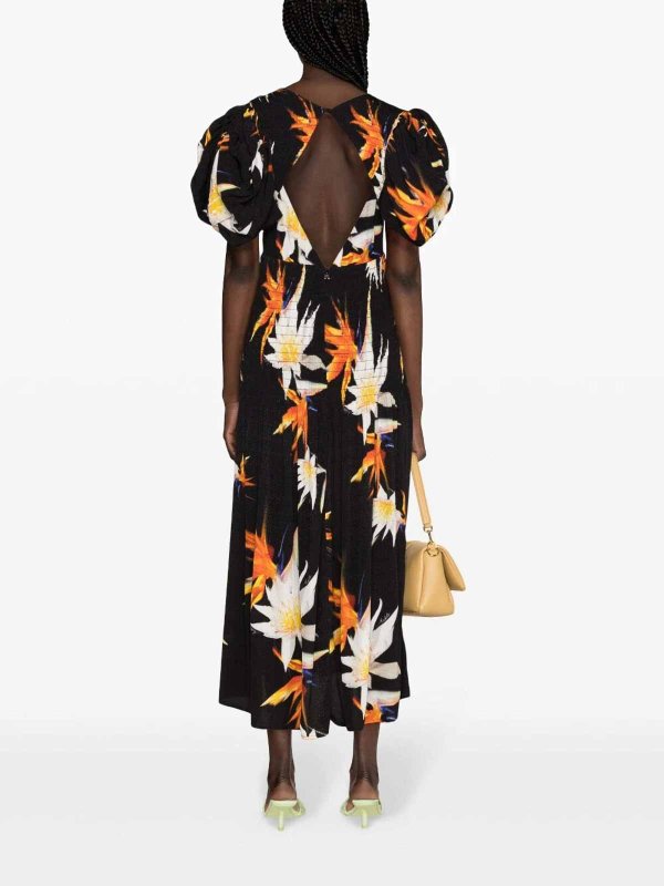 Abito con maniche a sbuffo stampato shop online: ROTATE Birger Christensen