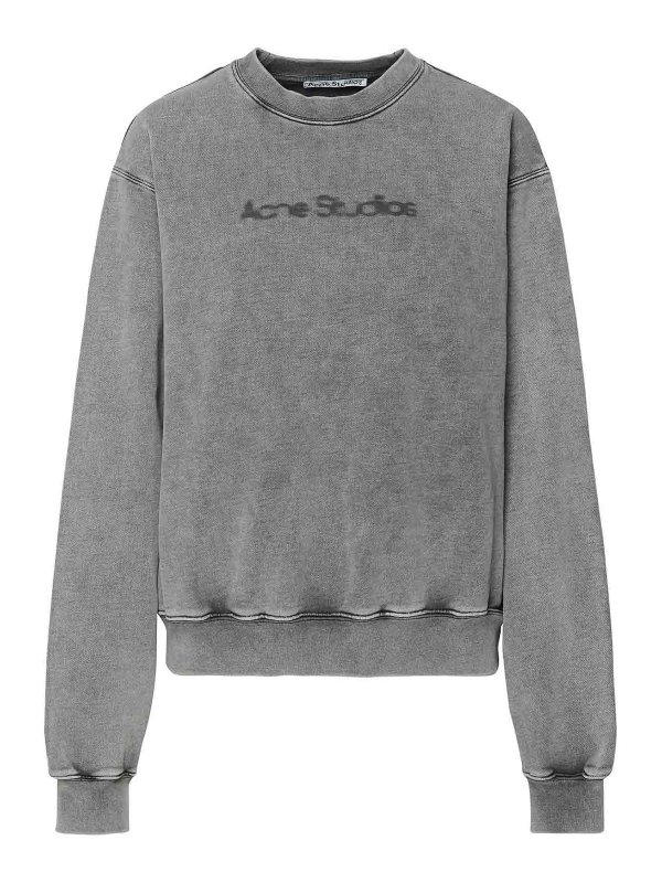 Acne Studios: Sweatshirts & Sweaters - Gray cotton sweatshirt