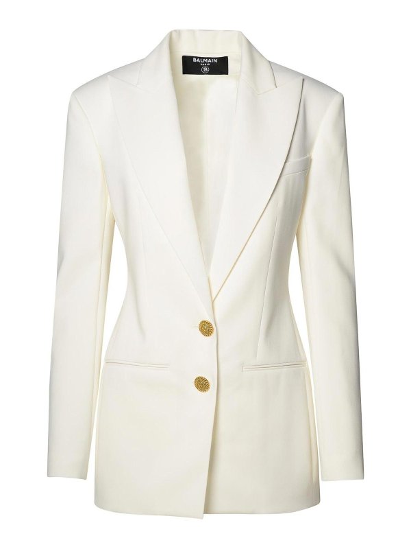 Balmain: casual jackets - White viscose jacket