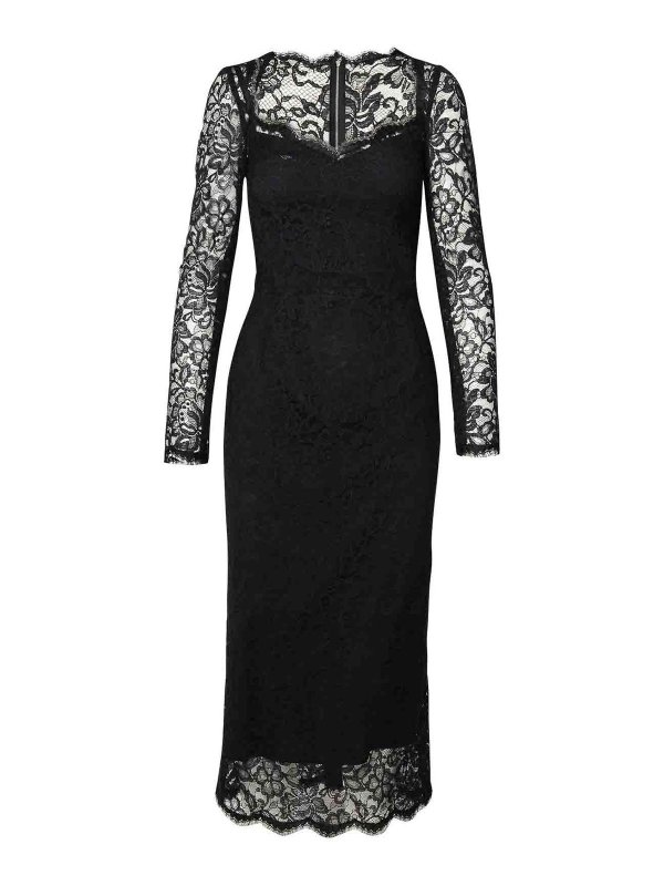 DOLCE & GABBANA: ニーレングスドレス - 膝丈ドレス - 黒