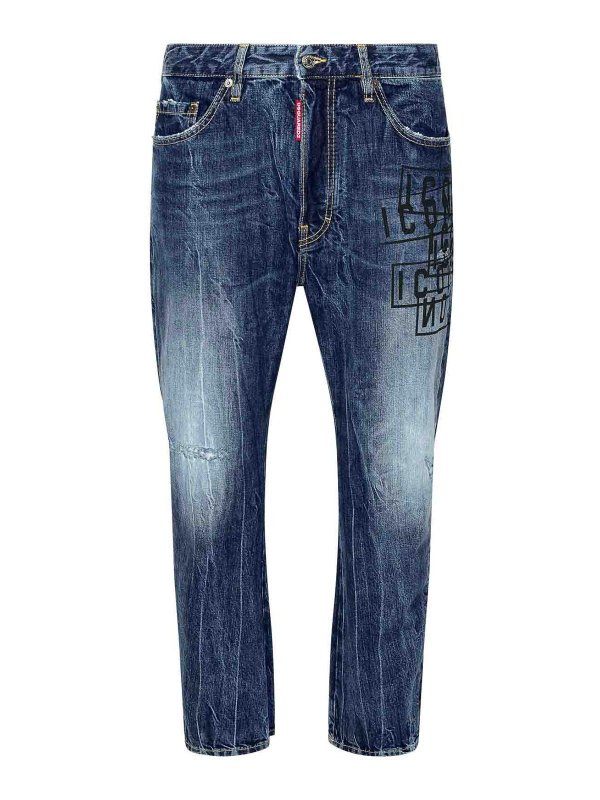 DSQUARED2: jeans bootcut - Jeans in cotone blu